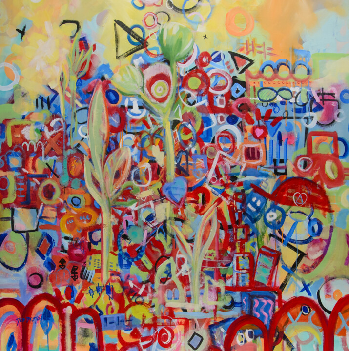 Xoxo LARGE Painting on canvas 绘画, 57x57 in