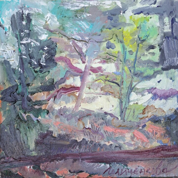 Август Painting, 12.2x12.6 in