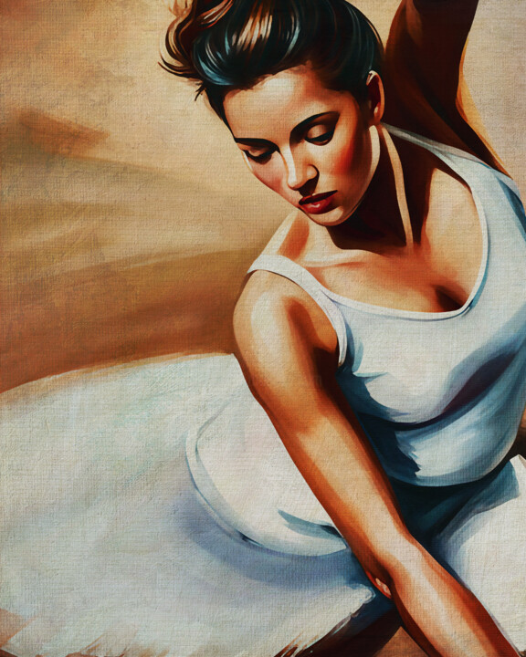 Schilderij getiteld "Dancer seen from ab…" door Jan Keteleer, Origineel Kunstwerk, Digitaal Schilderwerk
