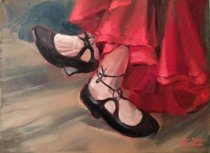 Dancer's legs. Flamenco 绘画, 11.8x15.8 in