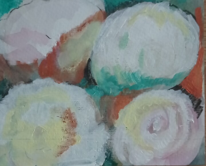 Peinture intitulée "Pivoines sur fond v…" par Valérie Blum (Valery), Œuvre d'art originale, Aquarelle
