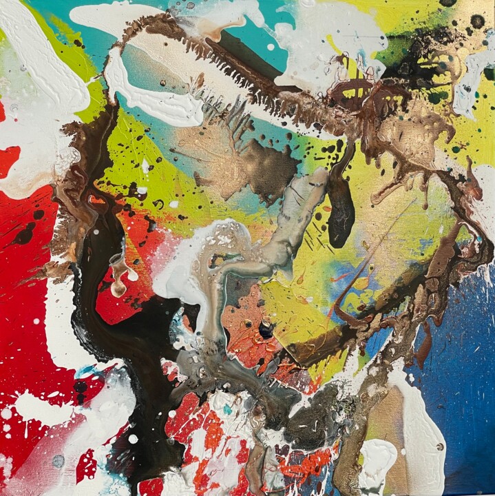 Peinture intitulée "Earth's Euphony" par Tiny De Bruin, Œuvre d'art originale, Acrylique Monté sur Châssis en bois