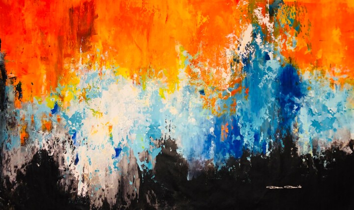 Peinture intitulée "Éphémère aurore" par Dam Domido, Œuvre d'art originale, Acrylique