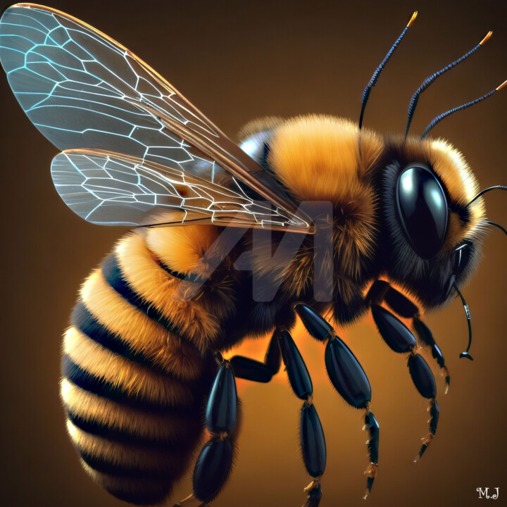 A bee in flight - Beauty of nature - Digital art - Digital p 数字艺术