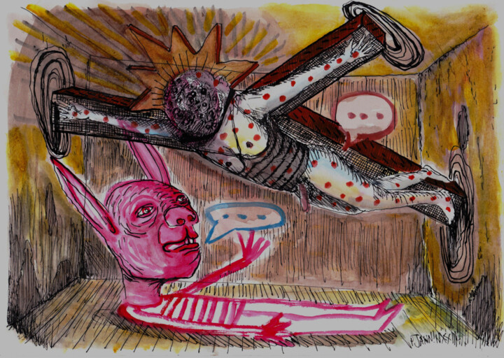 L'annonciation faite à Bunny 그림, 8.3x11.7 in