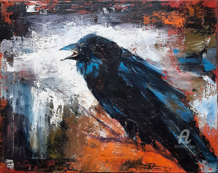 Raven 2021 绘画, 15.8x19.7 in