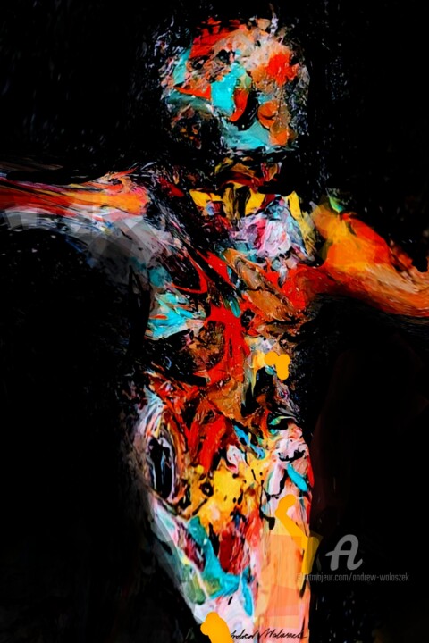 Digital Arts titled "Cased" by Andrew Walaszek, Original Artwork, Digital Painting Mounted on Wood Stretcher frame