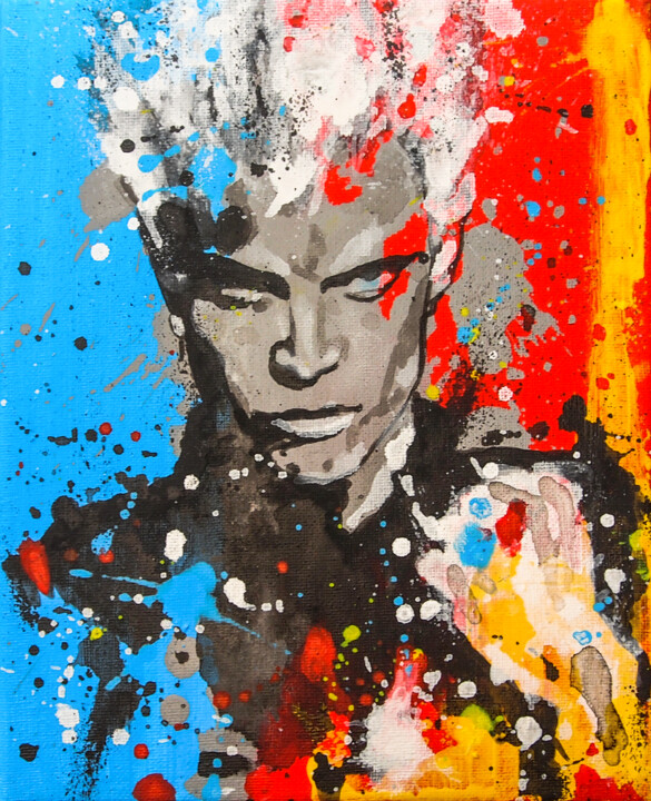 Malerei mit dem Titel "Billy" von Lady Redhorns, Original-Kunstwerk, Acryl
