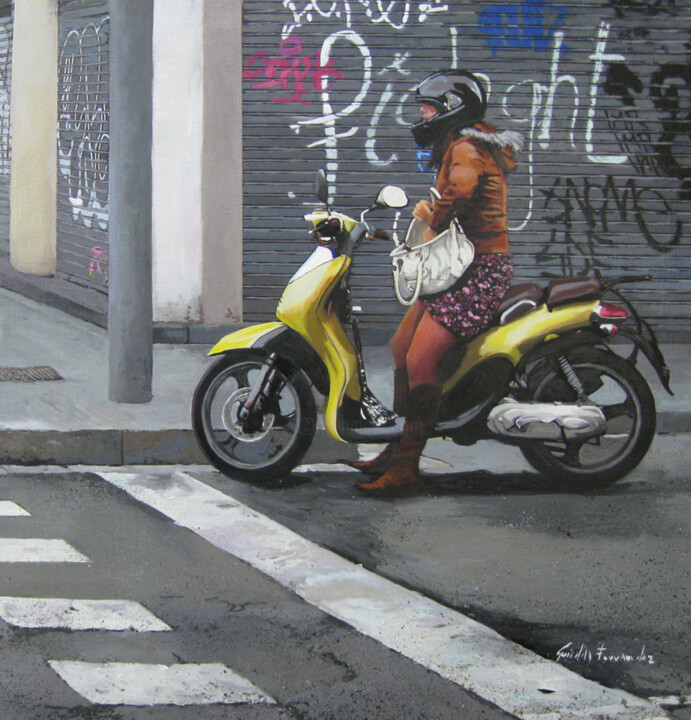 chica vespa Tablo, 23,6x23,6 in