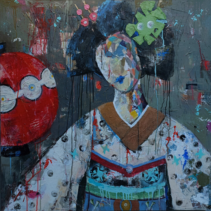 SERIE GEISHA 00082 绘画, 39.4x39.4 in