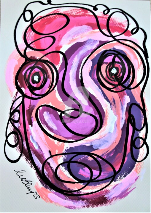 Abstract Faces Series. 4 绘画, 13.8x9.8 in