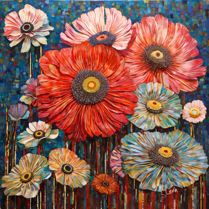 celebration of floral life anemones 数字艺术
