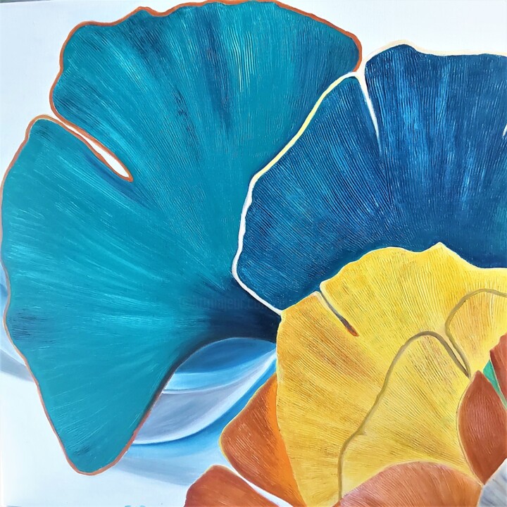 Ginkgo 绘画, 23.6x23.6 in