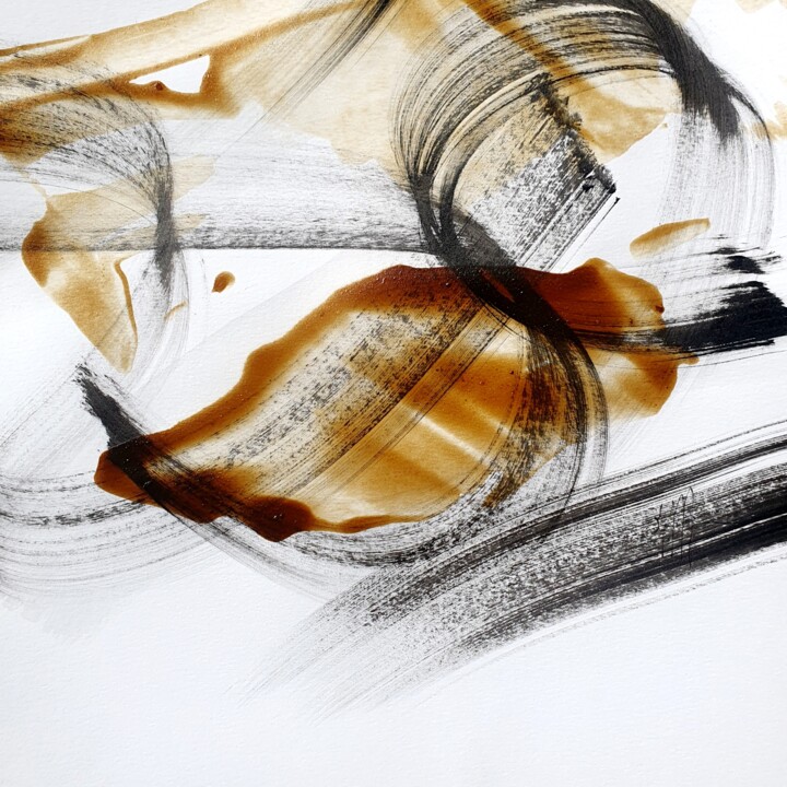 Peinture intitulée "Rock'n roll heart (…" par Isabelle Mignot, Œuvre d'art originale, Encre