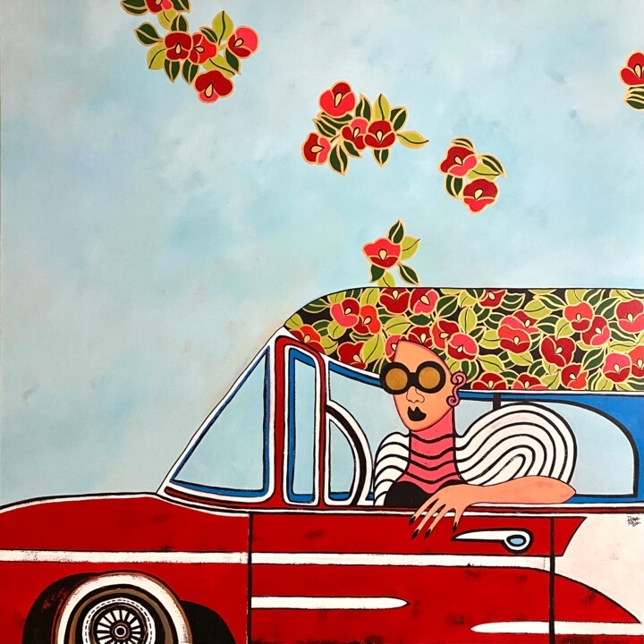 Blooming machine 绘画, 48x48 in