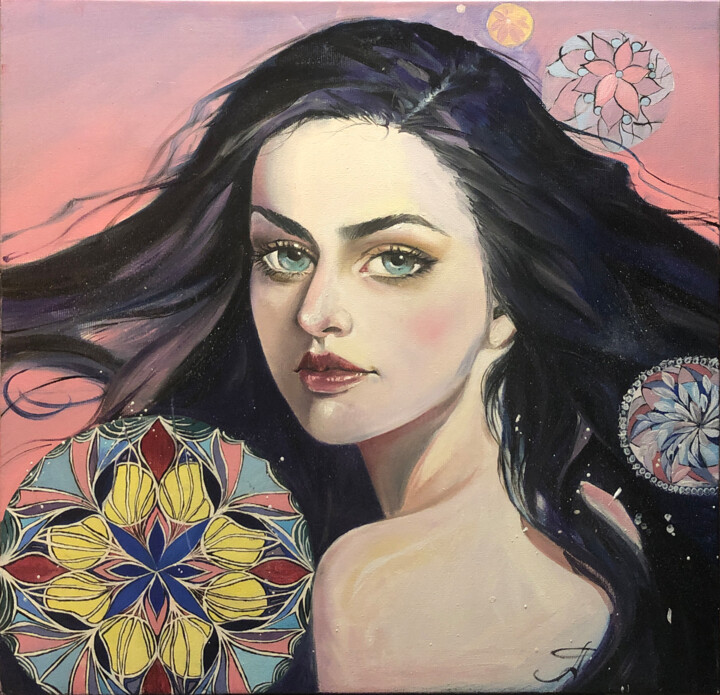 绘画 标题为“Girl from the dreams” 由Artseeker Artists, 原创艺术品, 油 安装在木质担架架上