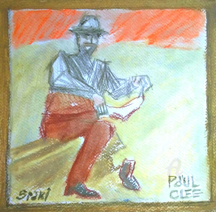 Paul Clee avec ie sable de Sahara dans sont soulier 绘画, 8.3x8.3 in
