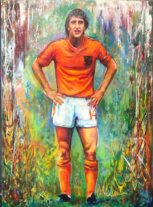 Johan Cruijff nr. 11 绘画, 43.3x31.5 in