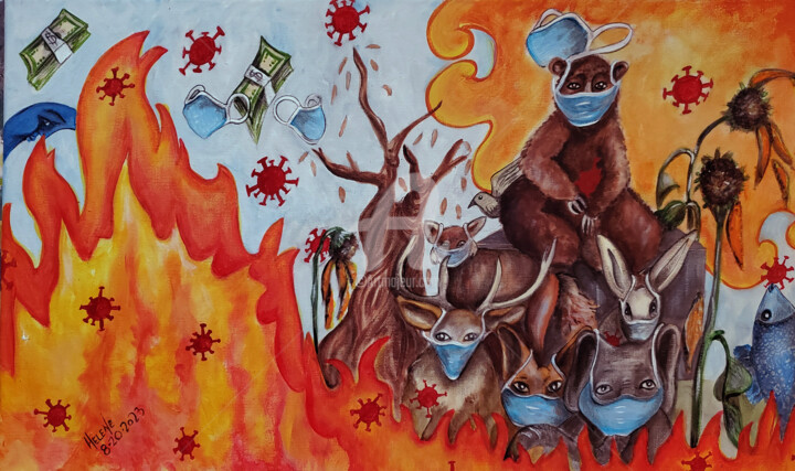 Wages of Destruction 绘画, 11x18 in