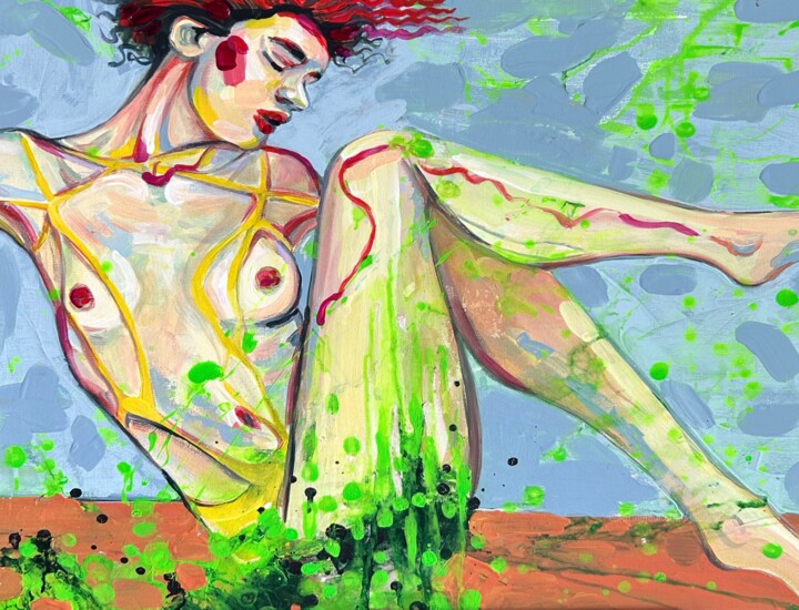 nude woman body painting 绘画, 19.7x23.6 in