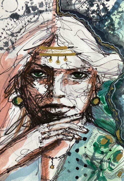Painting titled "104" by Vladlena Dudchak, Original Artwork, Watercolor
