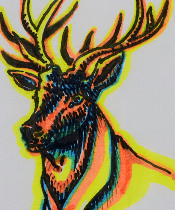 Cerf 图画, 3.5x2.8 in