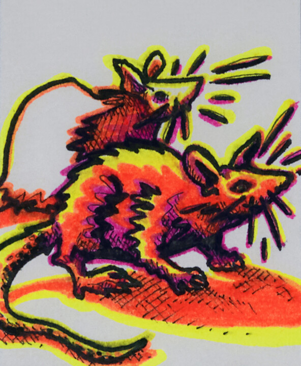 Rat 图画, 3.5x2.5 in