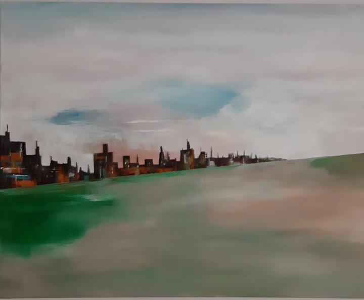 Ville verdoyante 绘画, 23.6x31.5 in