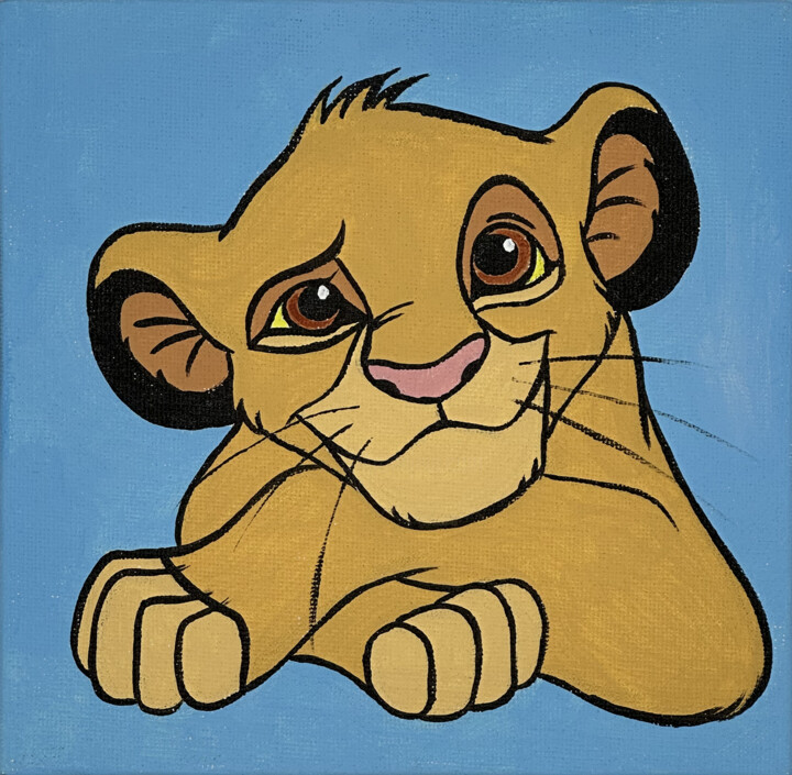 Simba | Cartoon Artwork, Small art for children's room 绘画, 6x6 in