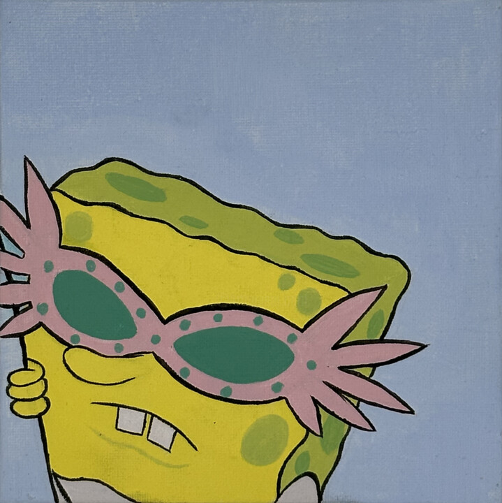 Sponge Bob | Cartoon Artwork, Small art for children's room 绘画, 6x6 in