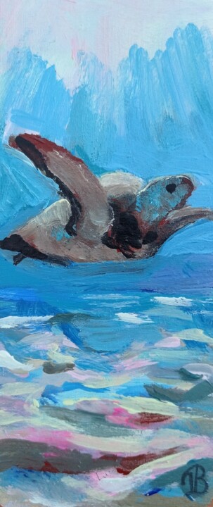 Peinture intitulée "Tortoise" par Valérie Blum (Valery), Œuvre d'art originale, Acrylique