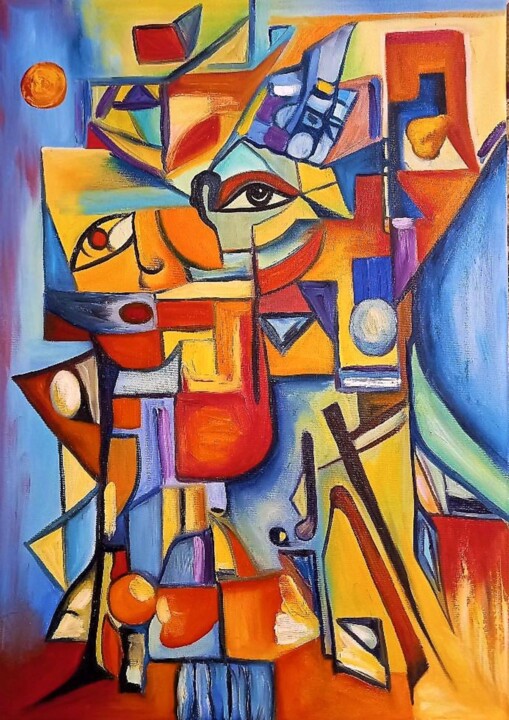 Pintura titulada "Abstract feeling" por Mihai Denis, Obra de arte original, Oleo