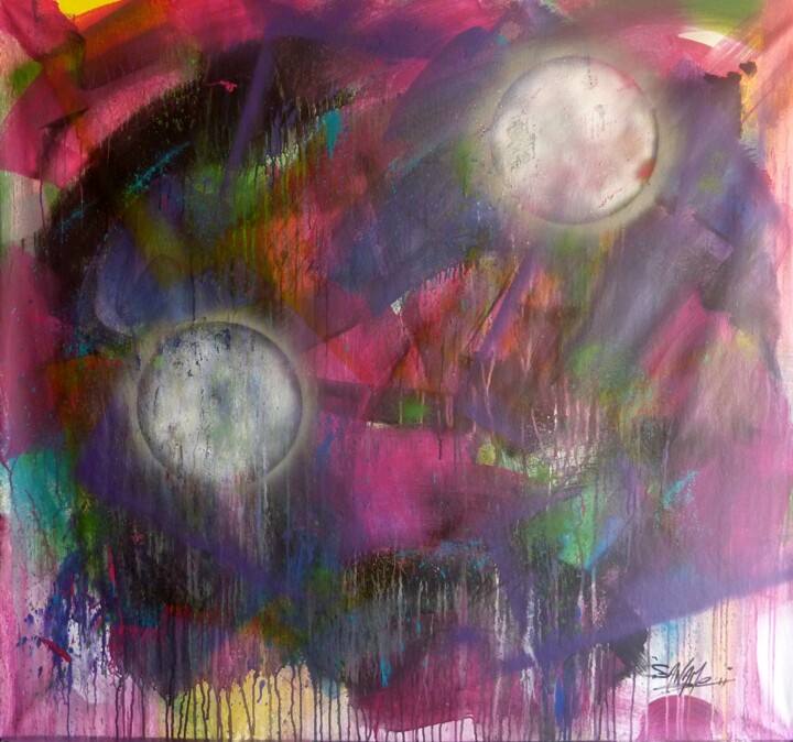 Peinture intitulée "Abstract n°2303" par Saname, Œuvre d'art originale, Bombe aérosol