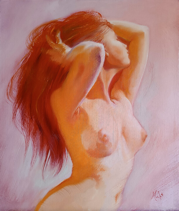 🌺Perle de Rosée 🌺Dewdrop 绘画, 16.1x13.8 in