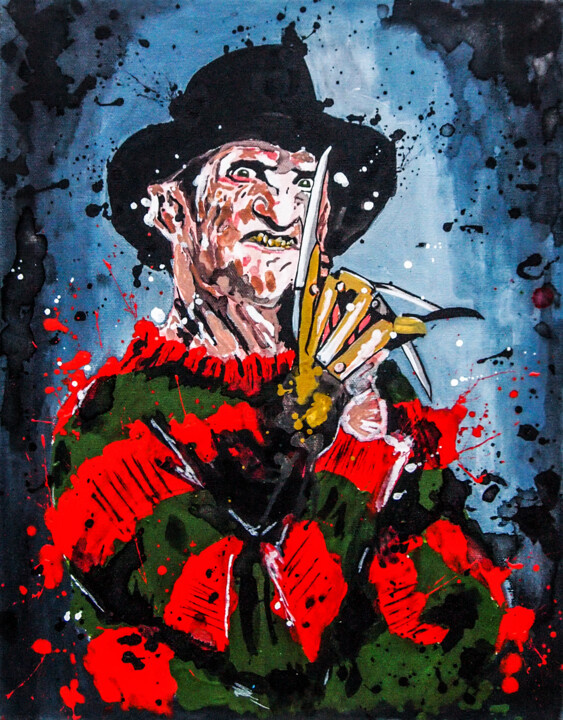 Freddy Krueger 绘画, 19.7x15.8 in