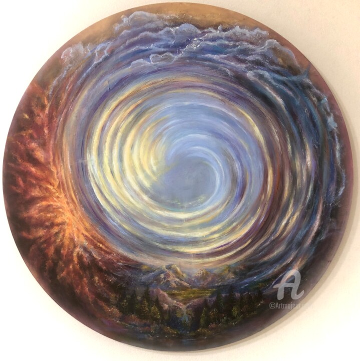 "La réconciliation des quatre éléments. Naissance D'Un Rêve» 绘画, 31.5x31.5 in