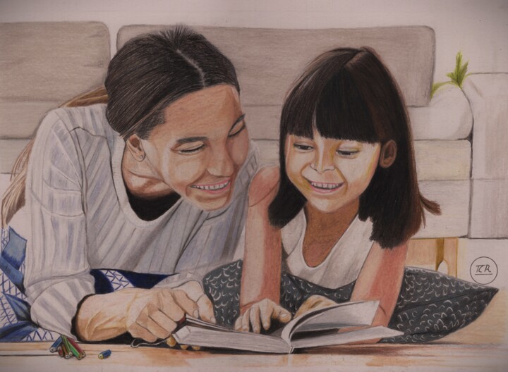 Complicité maternelle 图画, 11x15.8 in