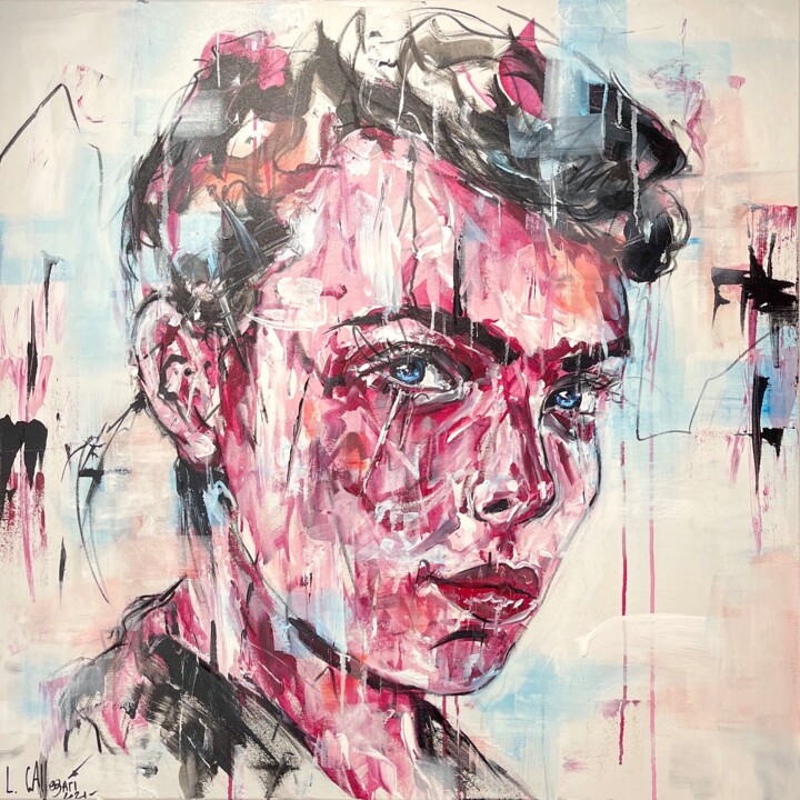 Painting titled "You lose control" by Lucile Callegari, Original Artwork, Acrylic Mounted on Wood Stretcher frame
