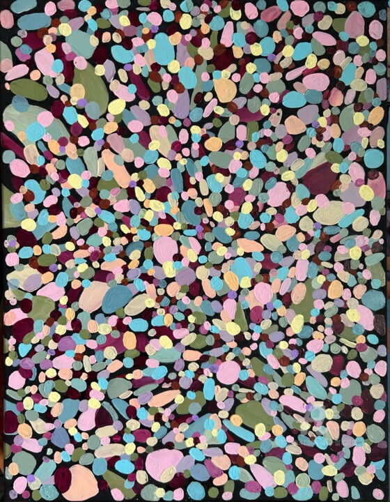 Painting titled "Large abstract poin…" by Julia Brinkfrau, Original Artwork, Acrylic