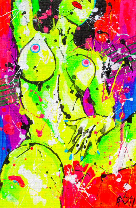 Hot Night 绘画, 11.8x7.9 in