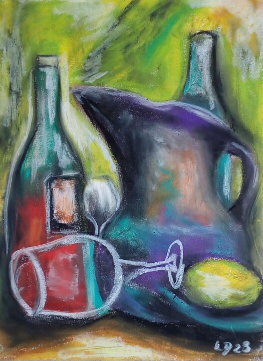Nature morte au verre renversé Σχέδιο, 12,6x9,5 in