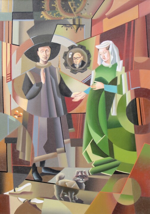Tributed to Jan van Eyck 絵画, 27.6x19.7 in