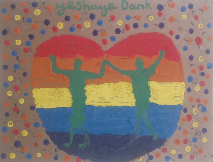 Pintura intitulada "they wed the rainbo…" por Yeshaya Dank, Obras de arte originais, Aquarela