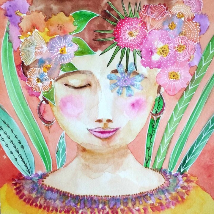 Magic Flowers! 绘画, 9.8x9.8 in