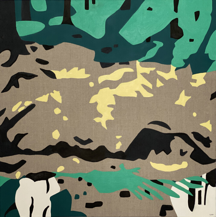 "Reflet 5 - 2021" başlıklı Tablo Clara Ramirez Katz tarafından, Orijinal sanat, Petrol Ahşap Sedye çerçevesi üzerine monte e…