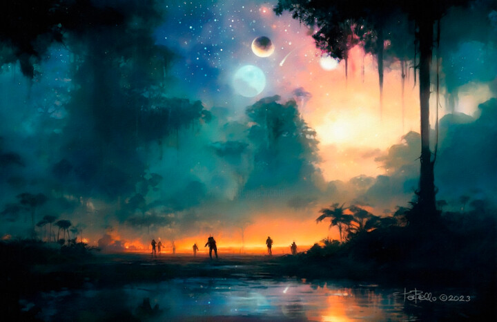 Digital Arts titled "Planet Qodesh" by Bob Bello, Original Artwork, Acrylic