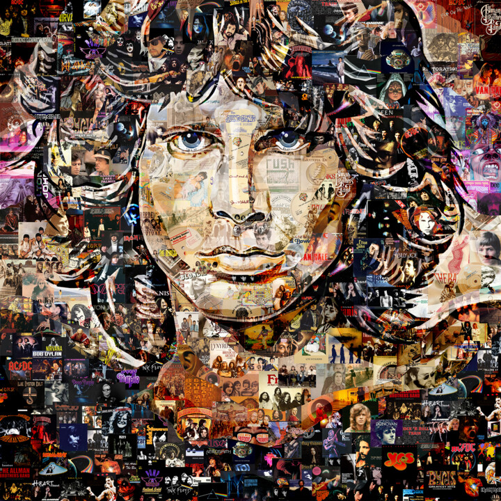 Digital Collage Print Jim Morrison (The Doors) 数字艺术, 40x40 in