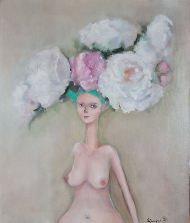 нежные цветы 绘画, 27.6x23.6 in