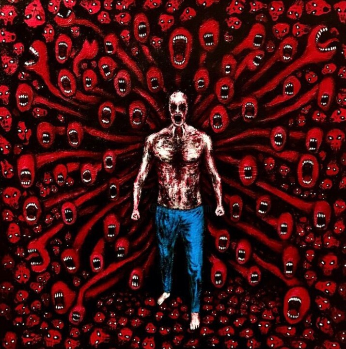 绘画 标题为“Split insurrection” 由Vaxo Lang, 原创艺术品, 丙烯