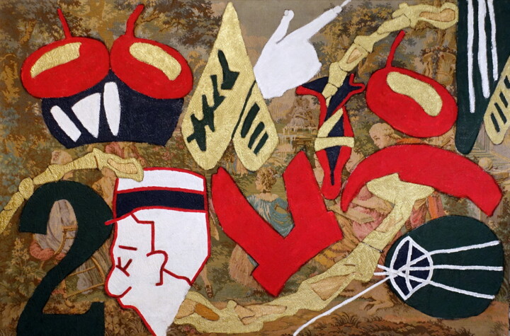 Painting titled "Decomposition" by Xavier Debeerst, Original Artwork, Oil Mounted on Wood Stretcher frame